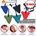 Chew Necklaces for Sensory Kids, 6 Pack Chewy Necklace Sensory Toys for Autism, ADHD, Anxiety- Silicone Teething Necklace Oral Chew Toys for Boys Girls Adults Chewer Reduces Chewing Fidgeting