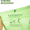 SUPERBIO 13 Gallon Compostable Drawstring Kitchen Waste Bag, 49.2 Liter, 30 Count,1 Mil, Heavy Duty Food Scrap Bags, BPI, Seedling and OK compost INDUSTRIAL