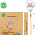 Kids Toothbrush Bamboo Toothbrushes 6 Pack - Organic Compostable Tooth Brush Wooden Baby Toddler Toothbrush, Eco-Friendly Natural Biodegradable Soft Bristle Toothbrush for Children