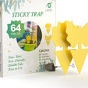64 Pcs Sticky Trapz for gnat, Yellow Stick Traps for Plants, Fungus gnat Traps Double Side with Shovel, Indoor Safe for Gnat, Fruit Fly, White Fly, Aphid, Leaf Miner