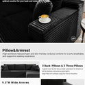 Cloud Sectional Couch,105 Inch Modular Sectional Sofa with Deep Seat,Modern Corduroy Boneless Couches with L-Shape Chaise for Living Room Bedroom,No Assembly Required (Black, Right Facing Chaise)