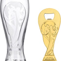 Official FIFA World Cup 2026 Edition - 17oz Pilsner Beer Glass & 6-Inch Trophy Bottle Opener Gift Set - 1 of Each - Perfect for Parties, Mancaves, Gamedays, Tailgates, BBQ’s - Collectors Drinkware Set