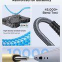 USB C Cable 10FT 3Pack Fast Charging Nylon Braided Long Type C Charger Cable for Samsung Galaxy S24 S23 S22 S21 S10 S9 S8 A02s A03s A11 A12 A13 A14 A21 A22 A32 A42 A53, Tablet, LG, Moto, TCL