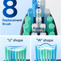Bymore Electric Toothbrush for Adults, Sonic Rechargeable Toothbrush with 8 Brush Heads, 330-Day Battery, 5 Cleaning Modes & 2-Min Timer, Travel-Friendly Ultra Clean Design – Black