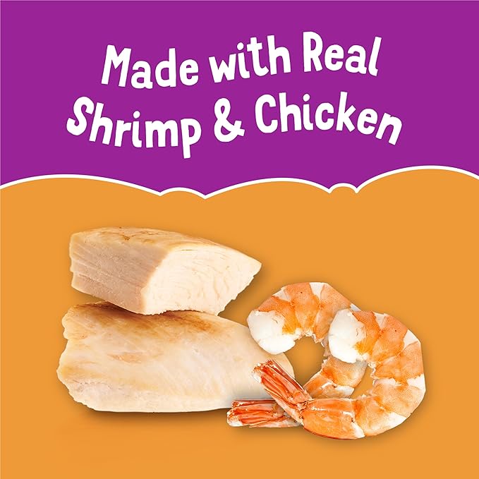 Purina Friskies Grain Free Lickable Cat Food Toppers Lil’ Soups With Shrimp in a Velvety Chicken Broth - (Pack of 8) 1.2 oz. Cups