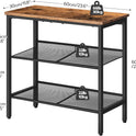 HOOBRO End Table, 3-Tier Narrow Side Table, Nightstand with 2 Flat or Slant Adjustable Shelves for Small Spaces, Hallway, Living Room, Bedroom, Sturdy, Easy Assembly, Rustic Brown and Black BF23BZ01G1