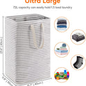 Lifewit 2 Pack Laundry Hamper Large Collapsible Laundry Baskets, Freestanding Waterproof Clothes Hamper with Easy Carry Handles in Laundry Room Bedroom Bathroom College Dorm for Adults, Grey, 2 x 80L
