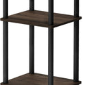 Furinno JUST Side Table, 3-Tier End Table, Open Shelves Night Stand, Bedside Table, Toolless Assembly, for Living Room, Bedroom, Bathroom, Columbia Walnut