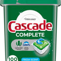 Cascade Complete Dishwasher Pods, Dishwasher Detergent, Dish Detergent Tab Tablets, Fresh, 100 Count
