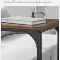 VASAGLE C-Shaped End Table, Side Table for Sofa, Couch Table with Metal Frame, Small TV Tray Table for Living Room, Bedroom, Rustic Brown and Black
