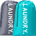 2 Pack XL Travel Laundry Bag, Machine Washable Dirty Clothes Organizer with Drawstring,Large Enough to Hold 4 Loads of Laundry, Easy Fit a Laundry Hamper or Basket Travel Essentials 24" x 36"