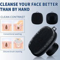 Face Scrubber, Silicone Face Scrubber for Men Facial Cleansing Brush Silicone Face Wash Brush Manual Waterproof Cleansing Skin Care Face Brushes for Exfoliating- Black