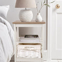PHI VILLA End Table Living Room Set of 2, Farmhouse Bed Side Table Nightstands for Bedroom, Ivory White Small Side Table