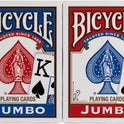 Bicycle Jumbo Index Playing Cards , 2 Pack Large Print Poker Size Deck of Cards for Easy Reading, Family Card Games, and Casino Play