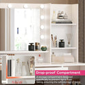 Vanity Desk with Mirror and Light, Large Drawer and Three Level Storage Dresser, 3 Lighting Modes Adjustable Brightness, Bedroom Dressing Table (White)