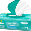 Pampers Baby Wipes, Complete Clean Baby Fresh Scented Wipe, Gently Cleans Head to Toe, 72 Total (1 Flip-Top Packs)