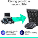 Logitech MK270 Wireless Keyboard and Mouse Combo for Windows, 2.4 GHz, 8 Multimedia Keys, PC, Laptop, Wireless Keyboard Compact Mouse Combo - Black