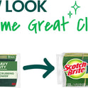 Scotch-Brite Heavy Duty Scrub Sponge, 9 Kitchen Sponges Designed for Tough Messes in the Kitchen that Last 3X Longer*, Best for Cast Iron Skillets and Outdoor Grills, Flexible, Durable, and Strong