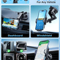 [2025 True Military-Grade] Car Phone Holder VANMASS [Upgraded Strongest Suction & Clip] Cell Phone Mount for Dashboard Windshield Vent Wall,Truck Cradle Stand for iPhone 17 Pro Max 16 15 14 13 Android