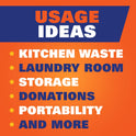 Hefty Strong White 13 Gallon Trash Bags with Drawstrings, Unscented Tall Kitchen Trash Bags, Resists Leaks, Punctures, and Tears, Durable Closure, 120 Ct.