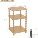 End Table, Modern Side Table with 3 Tier Open Shelf, Small Table Bed Side Tables Bedroom for Small Spaces, Living Room and Office (Rustic Walnut)