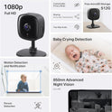 Tapo 1080P Indoor Security Camera for Baby Monitor, Pet Camera w/Motion Detection, 2-Way Audio, Night Vision, Cloud & SD Card Storage, Works w/Alexa & Google Home, Plug-in, C101
