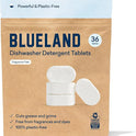 BLUELAND 100% Plastic-Free Dishwasher Detergent Tablets, 36 Count, Free & Clear, Eco-Friendly Dishwashing Pods, Natural, USDA Certified biobased