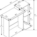 Furinno EFFICIENT Desk, Gaming Desk, with 3 Open Side Shelves, Laptop Notebook Computer Desk,Office Desk for Home Office, Study Room, Dorm, Espresso