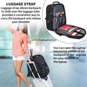 SHRRADOO Extra Large 50L Travel Laptop Backpack with USB Charging Port, College High School Backpack Airline Approved Business Work Bag Fits 17 Inch Computer for Men Women