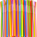 100PCS Flexible Plastic Straws, Colorful Disposable Bendy Party Fancy Straws12.8inch Extra Long Straws Party Decorations