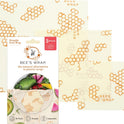 Bee's Wrap Beeswax Wraps for Food - Honeycomb 3 Pack (S, M, L) Made in USA Reusable & Organic Food Wraps, Sandwich Wrap & Bowl Covers - Eco-Friendly Alternative to Aluminum Foil & Plastic Wrap