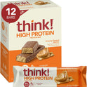 think! Protein Bars, High Protein Snacks, Gluten Free, Kosher Friendly, Creamy Peanut Butter, Nutrition Bars, 2.1 Oz per Bar, 12 Count (Packaging May Vary)