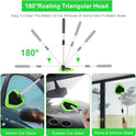 XINDELL 24-inch Windshield Cleaner Tool – Upgrade Large Head Car Interior&Exterior Window Cleaning Kit with Extendable Handle & 4 Microfiber Pads, Auto Wiper Brush for Car, Trucks, SUVs, RVs & Home