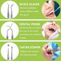 Dental Tools, Professional Teeth Cleaning Oral Care Hygiene Kit, Stainless Steel Dental Pick Tooth Scraper Tartar Plaque Remover for Dentist, Personal, Pet Use with Storage Box