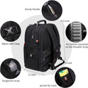 SHRRADOO Extra Large 50L Travel Laptop Backpack with USB Charging Port, College High School Backpack Airline Approved Business Work Bag Fits 17 Inch Computer for Men Women