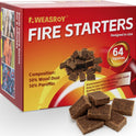 Fire Starter Squares 64 - Fire Starters for Fireplace,Chimney,BBQ Grill,Camping Fire,Wood Stove - Water Resistant and Safe Odourless - Camping Accessories