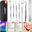 G.CATACC Dental Tools, Dental Pick Teeth Cleaning Tools Hygiene Kit, Plaque Remover for Teeth, Professional Stainless Steel Tooth Scraper Plaque Tartar Cleaner - with Case