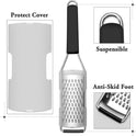 Cambom Lemon Zester Grater Three-piece Suit - Heavy Duty Kitchen Tool for Parmesan Cheese, Ginger, Garlic, Nutmeg, Chocolate, Vegetables，Fruits，Stainless Steel Grater Dishwasher Safe Black