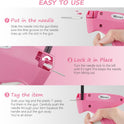 Stitch Gun for Clothes Stitchy Tagging Gun for Clothing Stitchy Quick Clothing Fixer -Includes 1,000 Black Fasteners & 1,000 White Fasteners & 6 Needles(hotpink+White)