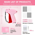 Stitch Gun with 6 Fine Needles,4000 Pcs Micro Fasteners(2000 White & 2000 Black).Quick Clothing Fixer Stitch Gun for Clothes Quick Stitchy Sewing Gun Clothing Tag Gun for Clothes