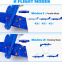 3 Pack Airplane Launcher Toys, 2 Flight Modes LED Foam Glider Catapult Plane, Outdoor Flying Toy for Kids, Birthday Gifts for Boy Girl 6+ Year Old, B-Day Party Supplies