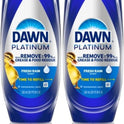 Dawn Platinum EZ-Squeeze Dish Soap, Dishwashing Liquid, Fresh Rain, 2x18oz Bundle