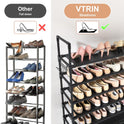10-Tier Shoe Rack for Closet & Entryway – 50 Pair Large Capacity Shoe Organizer with Hooks & Anti-Fall Rails – Metal Frame Storage Shelf for Bedroom, Apartment, Hallway