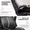 GTRACING Office Computer Gaming Chair Ergonomic Desk Chair for Adults with Lumbar Support Flip-Up Arms Adjustable Height Swivel Wheels PU Leather Executive Design for Short People Use, Gray