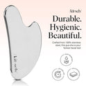 Kitsch Stainless Steel Gua Sha Facial Tools - Lymphatic Drainage Massager for Face & Chin, Jawline Shaper, Double Chin Reducer, Guasha Tool for Face Massager, Skin Care Tools Gifts for Women - Silver
