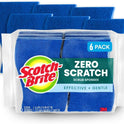 Scotch-Brite Zero Scratch Scrub Sponge, 6 Kitchen Sponges for Cleaning Around the Home, Bathroom & More, Scratch-free Dish Scrubber, Multi-surface Safe, Best for Nonstick Pots and Pans