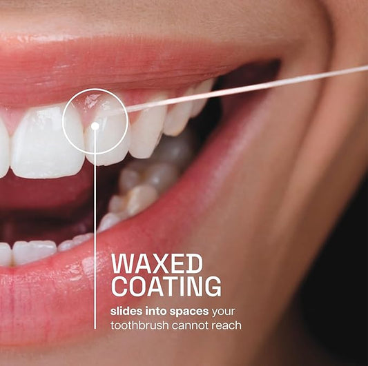 REACH Waxed Dental Floss, Mint, Plaque Remover for Teeth, Shred Resistant, Floss Slides Smoothly, Easy to Use, Waxed, Deep Cleaning Teeth, Oral Care, PFAS Free, for Adults & Kids, 1 Pack, 55 yd