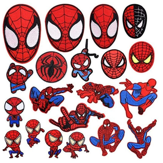 20pcs Cute Cartoon Spider Embroidered Iron On Patches, Anime Animals Sew On/Iron On Applique Embroidered Patches for T-Shirt, Jackets, Jeans, Vests,Hats, Backpacks,Bags
