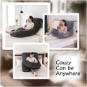 ALLOPERA Pregnancy Pillow, Full Body 57 Inch Maternity Pillow with Removable Washable Cover - Sleep Support for Legs, Back, Neck, Shoulder, HIPS, Belly for Pregnent Women, Black Grey Velvet Cover