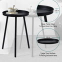 AOJEZOR Side Table: End Table for Any Room - Small Side Tables for Small Spaces All Matte Black with 3 Legged
